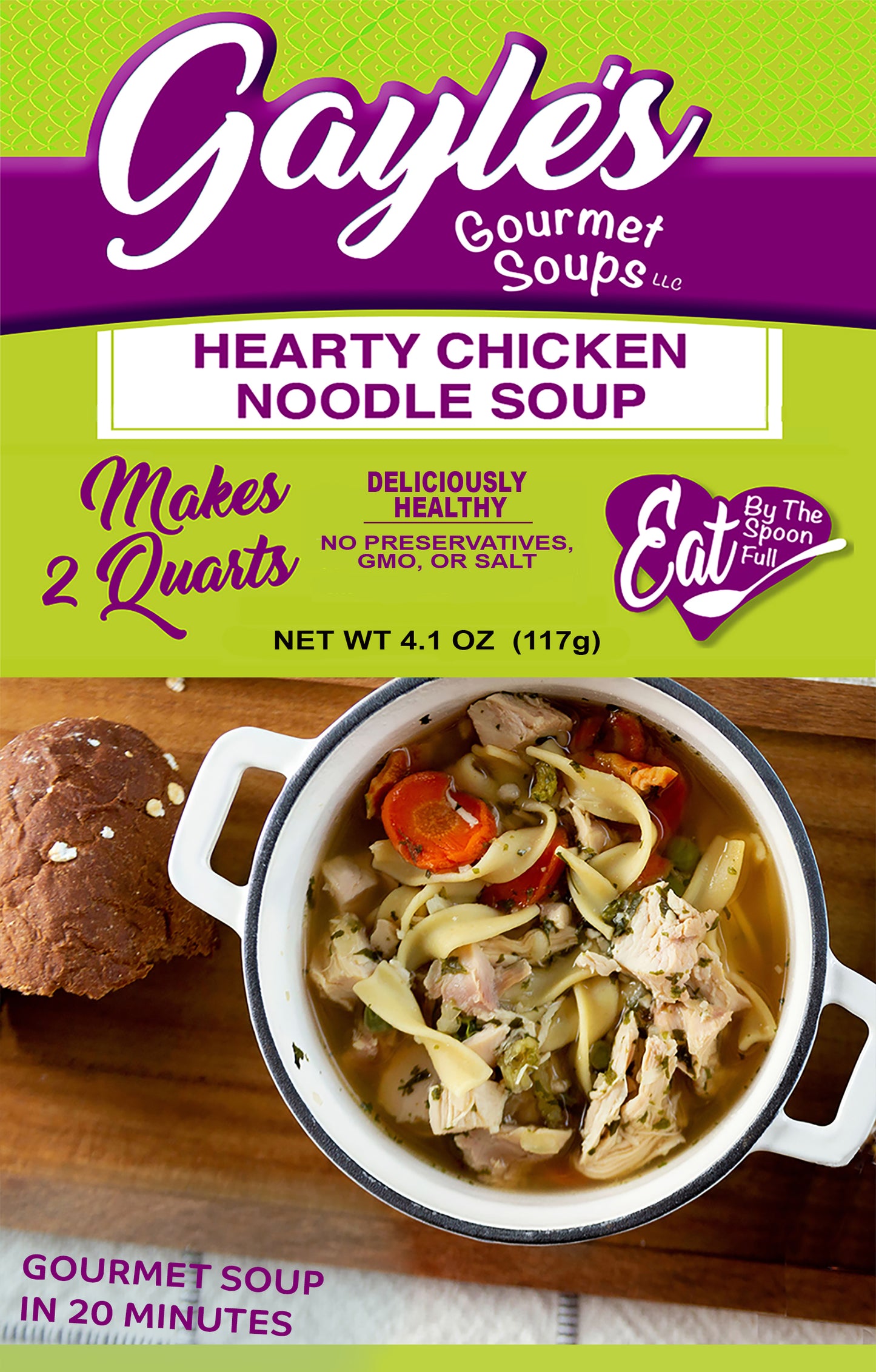 Hearty Chicken Noodle Soup - Gayle's Gourmet Soups